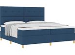 Syfax™ Letto A Molle Con Materasso Blu 200 X 200 Cm Tessuto