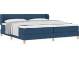 Syfax™ Letto A Molle Con Materasso Blu 200 X 200 Cm Tessuto