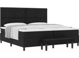 Syfax™ Letto A Molle Con Materasso Nero 200 X 200 Cm Tessuto
