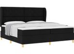 Syfax™ Letto Con Molle E Materasso Grigio Scuro 90X190 Cm Tessuto Nero