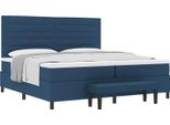 Syfax™ Letto A Molle Con Materasso Blu 200 X 200 Cm Tessuto