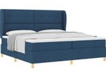 Syfax™ Letto Con Molle E Materasso Grigio Scuro 90X190 Cm Tessuto Blu