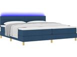Syfax™ Letto A Sorgente Led Con Materasso Blu 200 X 200 Cm Tessuto