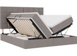 Vidaxl Letto Contenitore Con Materasso Taupe 200 X 200 Cm In Pelle Finta