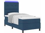Syfax™ Letto A Molle Con Materasso Con Led Blu 90 X 200 Cm Tessuto