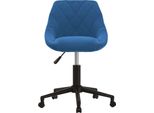 Syfax™ Sedia Da Pranzo Girevole Blu In Velluto