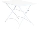 Milanihome.It - Tavolo Rettangolare Pieghevole In Ferro Bianco 110X70 Per Esterno Giardino, Portico, Ristorante, Gelateria Bar Hotel Albergodi Colorebianco