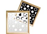 Points - Moduli Decorativi In Legno E Pvc 98X98 Cm Nero