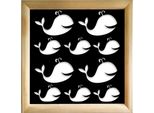 Whale - Moduli Decorativi In Legno E Pvc 48X48 Cm Nero