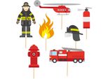 Topper Pickers Vigili Del Fuoco Compleanno 7 Pezzi.