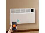 Riscaldatore Convettore Emke 2000 W Con Wifi E App, Radiatore Elettrico A Risparmio Energetico, Riscaldamento A Parete E Apparecchio A Pavimento Con Rotelle, Timer 24/7, Bianco