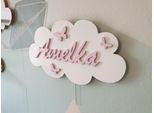 Lampada Notturna A Forma Di Nuvola Con Nome + Farfalle