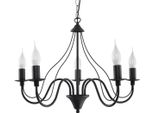 Lampada A Sospensione Beron A 5 Luci E14 Nera, Lumilo