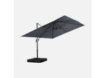 Ombrellone Decentrato Rettangolare 3X4M + Piastre Di Zavorra 50X50Cm, Grigio