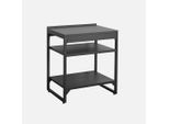 Cucina Esterna In Acciaio 2 Ripiani, 80Cm, Nero