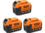 Batteria Per Utensili - Compatibile Con DCB200 - Li-Ion 9000 Mah - Confezione Da 3 Batterie Di Ricambio - Per Utensili A Batteria - Grigio