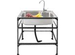 Lavello Da Cucina - Lavello Indipendente - Acciaio Inox 304 - Vasca Singola - Senza Rubinetteria - 1 Foro