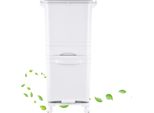 Cestino A Pedale Per Cucina - Cestino Con Ruote - Separazione Rifiuti Secchi/Umidi - Grande Capacità - Rettangolare - Plastica Abs