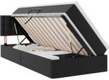 Vidaxl Letto Con Contenitore E Led Nero 100 X 200 Cm Pelle Finta
