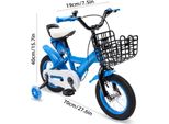 Bicicletta Per Bambini - Ruote Da 30 Cm - Regolabile In Altezza - Cestino - Ruote Di Supporto - Doppio Freno A V - 2-4 Anni - Blu