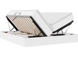 Vidaxl Letto Contenitore Con Materasso Bianco 180 X 200 Cm In Pelle Finta