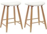 Vidaxl Sedie Da Pranzo 2 Pezzi Naturale 46 X 37 X 63 Cm Legno Di Gomma Massiccio