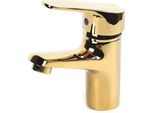 Miscelatore Lavabo - Miscelatore Monocomando - Montaggio Monoforo - Ottone - Cartuccia Ceramica - Caldo/Freddo - Oro