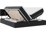 Vidaxl Letto Con Contenitore E Led Nero 200 X 200 Cm In Pelle Finta