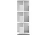 Libreria - Girevole - 3 Ripiani - 4 Scomparti - Plastica - Richiede Assemblaggio - Bianco