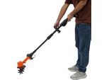 Coltivatore Elettrico Da Giardino - Zappatrice/Scavatrice A Batteria - Batteria 21 V Li-Ion - Potenza 550 W - Velocità 235 Giri/Min - Utensile Manuale O Con Manico Da 130 Cm - Spina Ue - Nero/Arancione