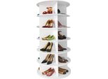 Scaffale Girevole Per Scarpe - Scaffale/Portascarpe - 6 Ripiani - Girevole A 360° - Indipendente - Pvc - Per Corridoio E Casa