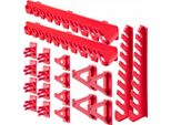 Pannello Forato Per Utensili - Set Di Ganci - 20 Pezzi - Supporti Per Utensili - Sistema Di Stoccaggio A Parete Per Garage - Rosso