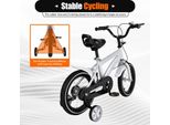 Bicicletta Per Bambini - Bicicletta Senza Pedali - Ruote 35 Cm - Rotelle - Telaio In Acciaio - Freno V-Brake/A Disco - Altezza Regolabile 100-115 Cm - Età 2-4 Anni - Bianco