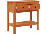 Vidaxl Tavolino Consolle Marrone Cera 75 X 35 X 75 Cm Legno Di Pino Massiccio