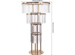Portafiori Per Matrimoni - Quattro Livelli - Dimensioni 50X90 Cm - Base Rotonda Ø28 Cm - Ferro E Acrilico - Capacità Di Carico 8 Kg - Oro