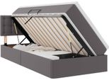Vidaxl Letto Contenitore Con Materasso Grigio 90 X 190 Cm Pelle Finta