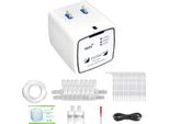 Dispositivo Di Irrigazione Intelligente Wlan/Wifi - Sistema Di Irrigazione A Goccia Automatico - Doppia Pompa - Timer - Controllo Remoto Tramite App - Per Giardino, Terrazza E Vasi - Bianco