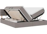 Vidaxl Letto Contenitore Con Materasso Taupe 180 X 200 Cm In Pelle Finta