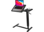 Tavolino Da Letto - Tavolino Per Laptop/Computer Da Seduti O In Piedi - Regolazione Pneumatica Dell'altezza - Con Rotelle - Struttura In Metallo - Rettangolare - Richiede Assemblaggio