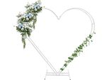 Arco Decorativo A Forma Di Cuore - Supporto Per Palloncini E Fiori - Acciaio - 2,1 X 2 M - Per Matrimoni, Compleanni, Feste Di Laurea - Bianco Latte