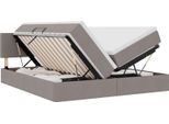 Vidaxl Letto Contenitore Con Materasso Taupe 180 X 200 Cm In Pelle Finta