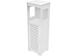 Armadio Da Bagno - Armadio Contenitore - Pvc Impermeabile - 4 Ripiani - Per Carta Igienica, Shampoo, Asciugamani - Richiede Montaggio - Bianco