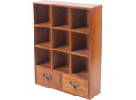 Piccolo Armadietto In Legno - Organizer Da Scrivania - 9 Scomparti - 2 Cassetti - Per Piccoli Oggetti - Versatile - Marrone