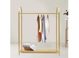 Appendiabiti - Espositore Per Negozi/Boutique - Per Negozi E Boutique - Tubo Tondo, Piastra In Ferro - 120×50×150 Cm - Oro