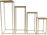 Portafiori - Colonna Quadrata In Metallo - Set Da 4 - Decorazione Geometrica Da Tavola/Centrotavola - Per Tavolo E Pavimento - Decorazioni Per Matrimoni - Oro
