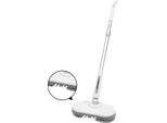 Mop Elettrico - Pulitore Per Pavimenti E Finestre 4 In 1 Senza Fili - Serbatoio Dell'acqua Da 350 Ml - Illuminazione A Led - Testina Girevole A 180° - Pads In Ciniglia - Manico In Alluminio - Bianco