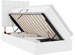 Vidaxl Letto Contenitore Con Materasso Bianco Puro 90 X 200 Cm Pelle Finta