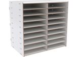 Organizer Da Scrivania - Scomparti Per Documenti E Lettere - 18 Scomparti - 9 Livelli - Pannello In Fibra Di Legno - Dimensioni 51,8×33×49 Cm - Ripiano Superiore 49,6×32 Cm - Bianco