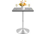 Tavolo Alto Quadrato - Tavolo Da Cocktail/Bistrot - Piano Girevole A 360° - Regolabile In Altezza Da 70 A 90 Cm - Per Bar E Caffetterie - Nero