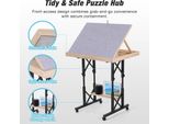 Tavolo Da Puzzle - Tavolo Per Puzzle Da 1500 Pezzi - Con Rotelle - Regolabile In Altezza - Legno - Con Cassetti - Portatile - Da Assemblare